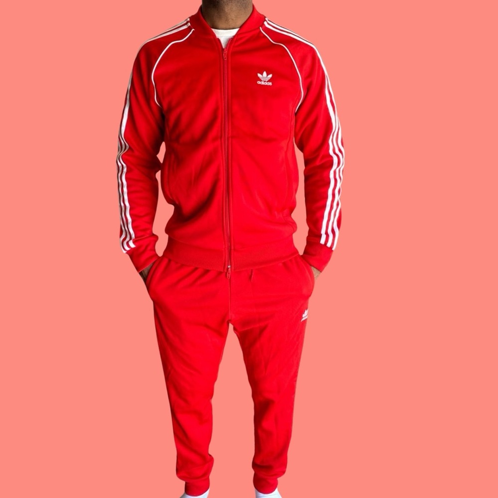ADIDAS ORIGINALS Adicolor RED Superstar Men’s Tracksuit Set LIKE-NEW